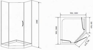 Timo душевой угол BY-839 прозр.(90*90*200)